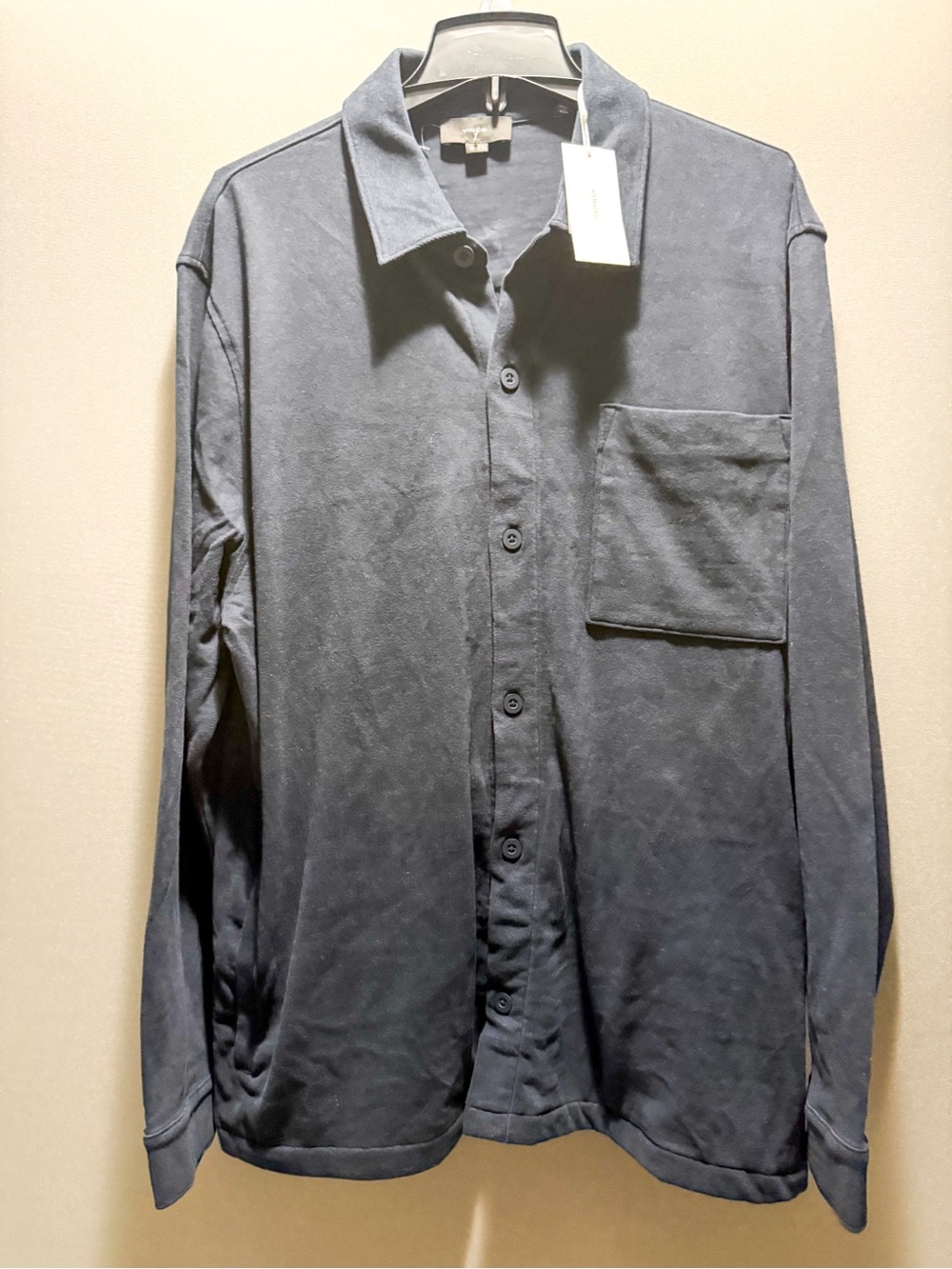 Vince Navy Long-Sleeve Casual Button-Down Shirt
